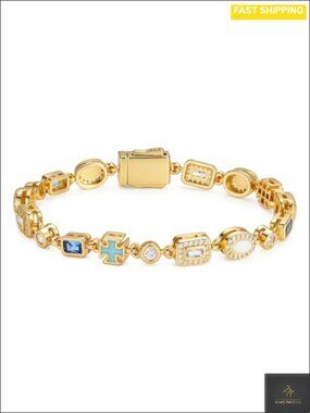 18K Gold Plated Tennis Bracelet 6mm AAAAA CZ 8in
